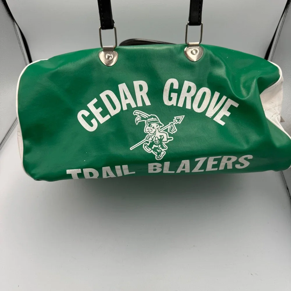 Vintage TN Sport Cedar Grove Trail Blazers Duffel Bag Green White Made in USA